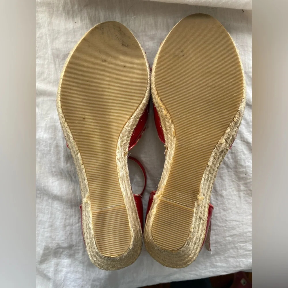 Anthropologie Pink Studio Patent Leather Wedges - Picture 7 of 9